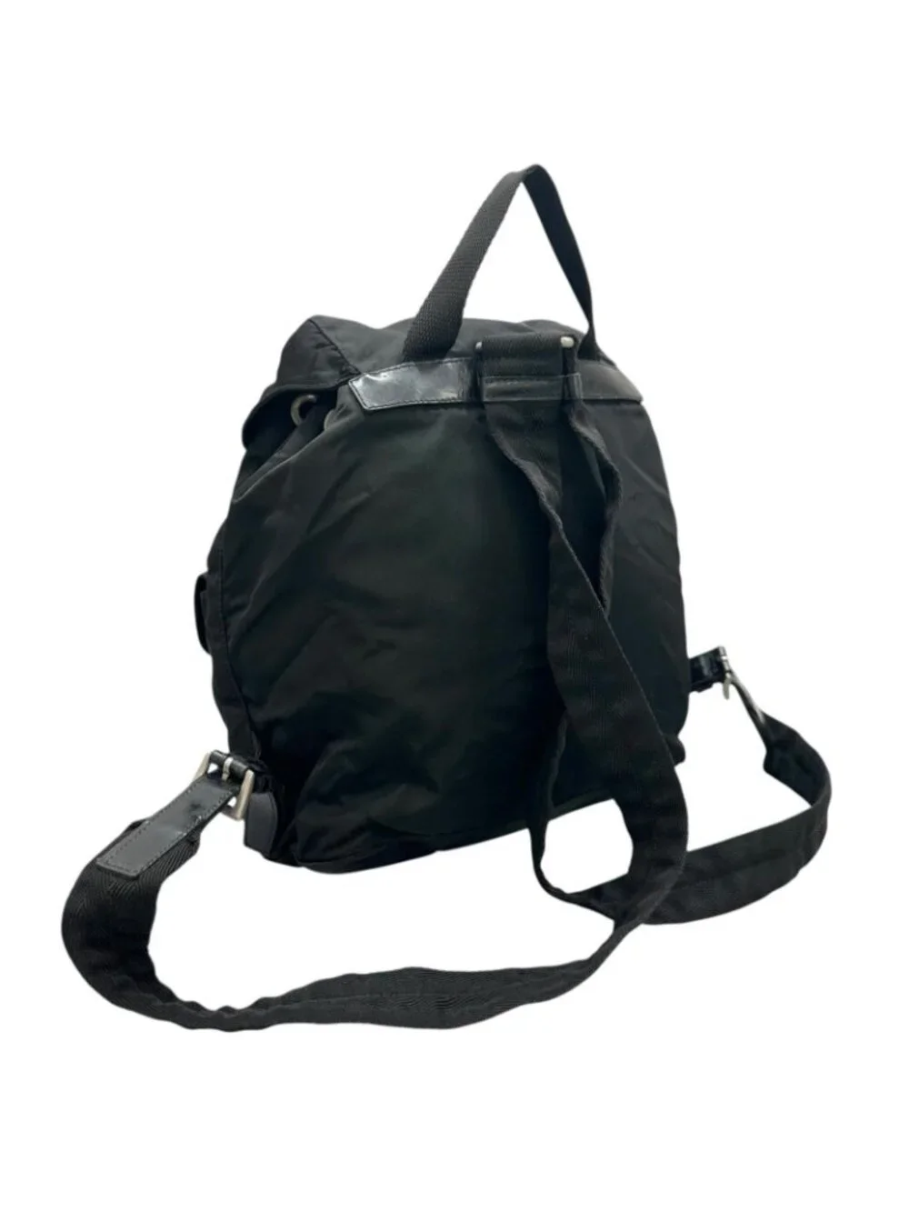 Prada Triangle Logo Backpack Nylon Black